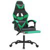 vidaXL Scaun de gaming pivotant/suport picioare negru/verde piele eco