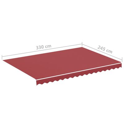 vidaXL Pânză de rezervă pentru copertină, roșu vișiniu, 3,5x2,5 m