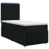 vidaXL Pat cu arcuri LED și saltea Negru 80 x 200 cm Țesătură