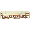 vidaXL Set de canapele de exterior 9 buc. Natural și Crem