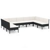 vidaXL Set mobilier de grădină cu perne, 9 piese, negru, poliratan