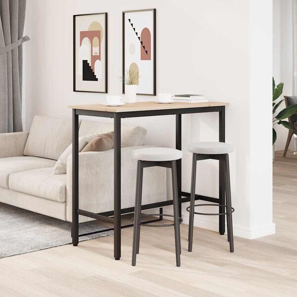 vidaXL masă natural 100 x 50 x 91 cm Lemn ingineresc și oțel