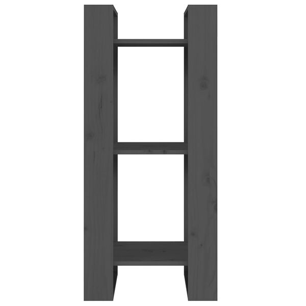 vidaXL Bibliotecă/Separator cameră, gri, 41x35x91 cm, lemn masiv pin