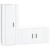 vidaXL Set dulap TV, 2 piese, alb extralucios, lemn prelucrat
