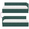 vidaXL Cadru de pat colțar cu saltea cu headboard 2 pcs Verde Catifea