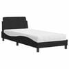 vidaXL Pat cu saltea, Dover, negru, 90x200 cm, textil