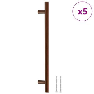 vidaXL M&acirc;nere de dulap, 5 buc., bronz, 192 mm, oțel inoxidabil