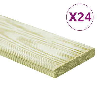 vidaXL Plăci de pardoseală 24 buc. 2,88 m² 1 m, lemn masiv pin tratat