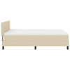 vidaXL Pat cu arcuri cu saltea cu headboard Crem 140 x 190 cm țesătură