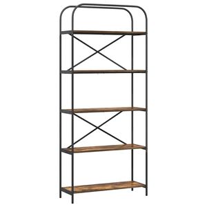 vidaXL Raft pentru cărți 5 niveluri 80 x 30 x 183 cm Lemn prelucrat
