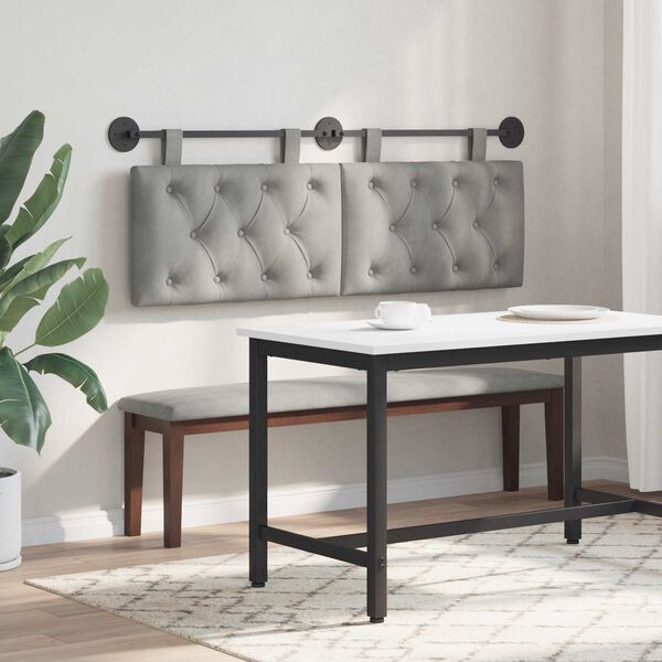 vidaXL Cap de pat suspendat Gri deschis 150 x 55 x 7 cm Catifea