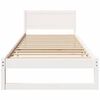 vidaXL Cadru de pat cu headboard Alb 75 x 190 cm Lemn de pin masiv
