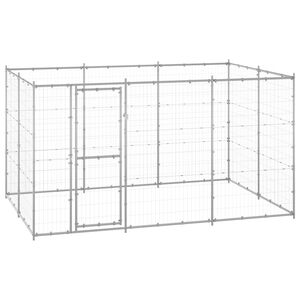 vidaXL Padoc c&acirc;ini de exterior, 7,26 m&sup2;, oțel galvanizat
