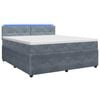 vidaXL Pat boxspring cu saltea Gri &icirc;nchis 180 x 200 cm Catifea