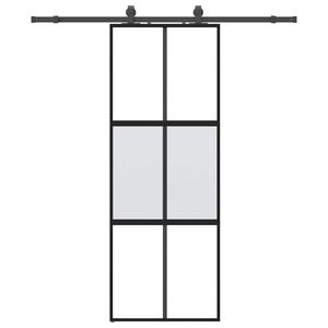 vidaXL Ușă glisantă cu set feronerie neagră 76x205cm sticlă securizată