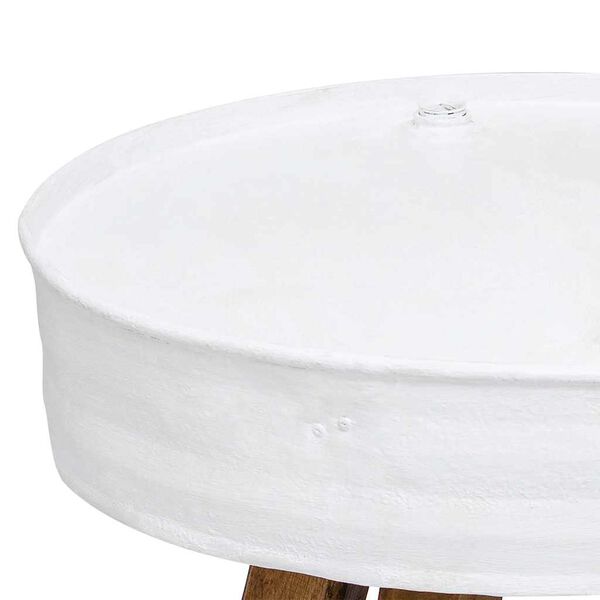 vidaXL Măsuță de cafea, alb, 60 x 45 cm, lemn masiv reciclat