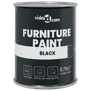 vidaXL Vopsea pentru mobilă Negru 0,75 L Print pe perete