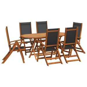 vidaXL Set mobilier de exterior, 7 piese, lemn masiv de acacia