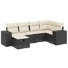 vidaXL Set mobilier de grădină cu perne, 6 piese, negru, poliratan