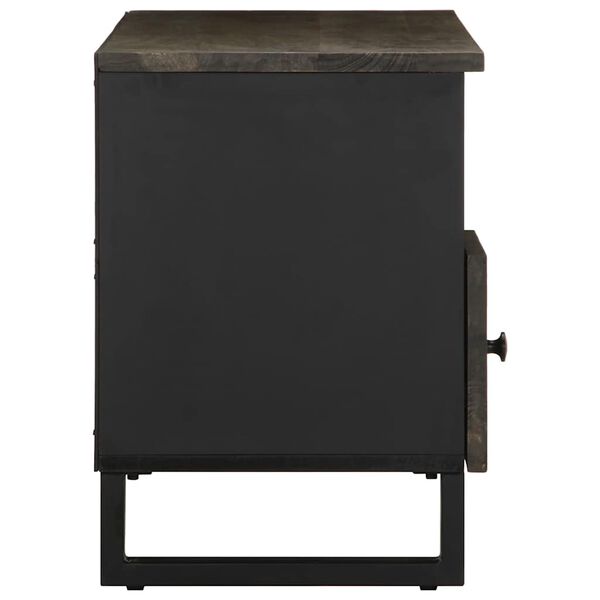 vidaXL Comodă TV, negru, 100x33x46 cm, lemn masiv de mango