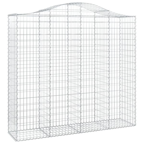 vidaXL Coșuri gabion arcuite 2 buc, 200x50x180/200 cm, fier galvanizat