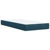 vidaXL Pat box spring cu saltea, albastru &icirc;nchis, 100x200 cm, catifea