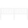vidaXL Tăblie de pat metalică, alb, 200 cm