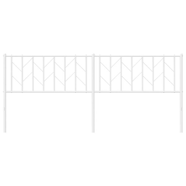 vidaXL Tăblie de pat metalică, alb, 200 cm