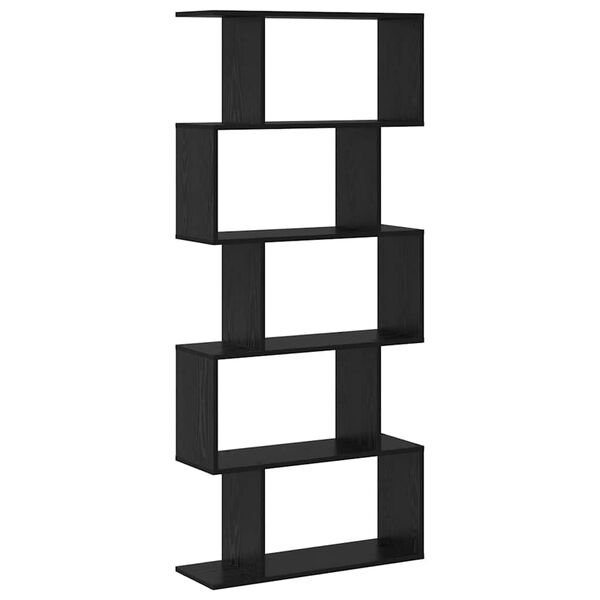 vidaXL Dulap pentru cărți Stejar Negru 70 x 24 x 161 cm Lemn compozit