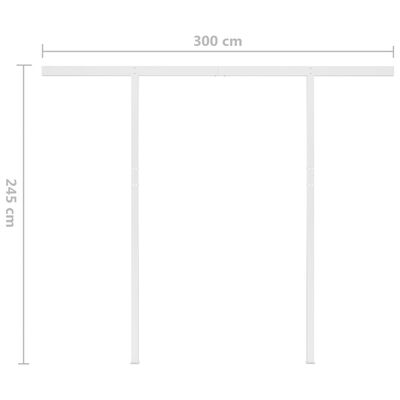 vidaXL Copertină retractabilă manual, stâlpi portocaliu/maro 3,5x2,5 m
