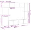 vidaXL Set comodă TV 8 pcs Lemn vechi 80 x 30 x 30 cm Lemn compozit