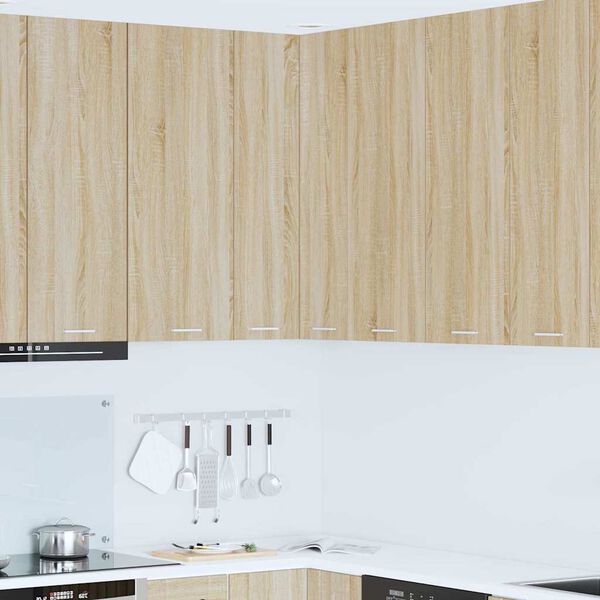 vidaXL Dulap suspendat cu ușă Stejar Sonoma și Alb 57 x 57 x 100 cm