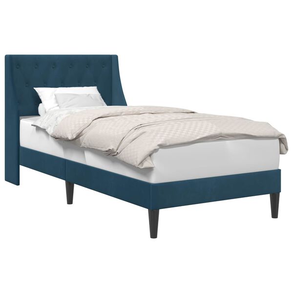 vidaXL Cadru de pat cu headboard albastru 80 x 200 cm Catifea