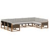 vidaXL Set de canapele de exterior 9 buc. Natural și gri deschis