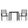 vidaXL Set mobilier de grădină, 3 piese, negru
