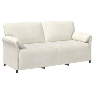 vidaXL Sofa cu 3 locuri Crem 198 x 83 x 95 cm Catifea