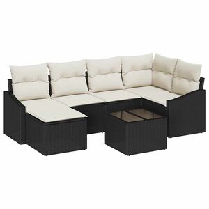 vidaXL Set de masă pentru grădină 7 buc. Maro și Crem