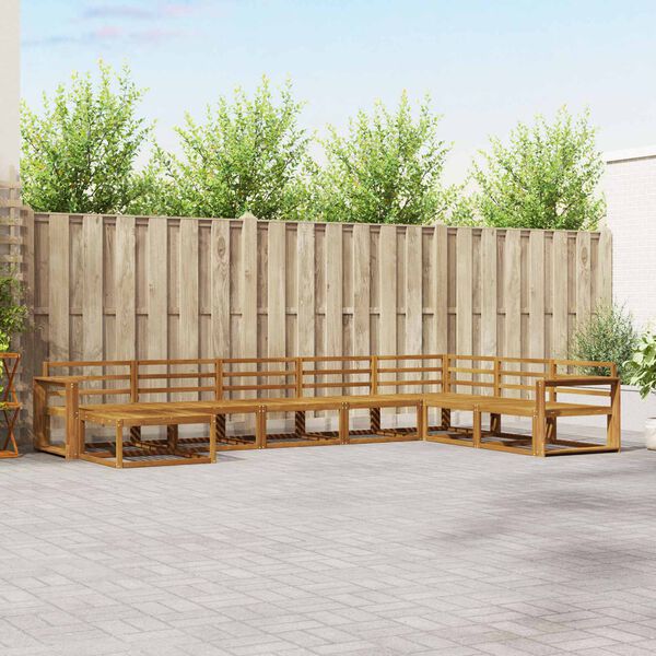 vidaXL Set de canapele de exterior 8 pcs natural Lemn Solid de Acacia