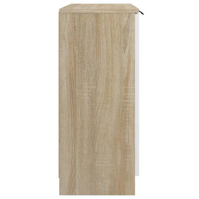 vidaXL Servantă, alb și stejar sonoma, 60x30x70 cm, lemn prelucrat