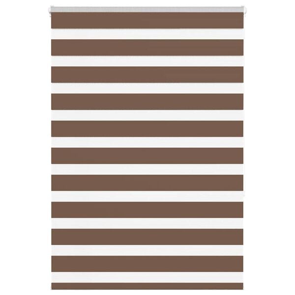vidaXL Jaluzea tip zebra maro lățime țesătură 105,9 cm poliester