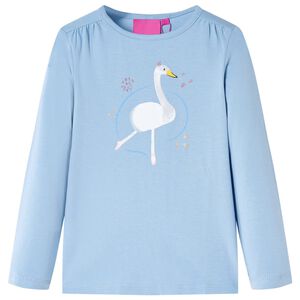 Tricou copii cu m&acirc;neci lungi, albastru deschis, 104