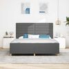 vidaXL Cadru de pat cu headboard Gri &icirc;nchis 180 x 200 cm țesătură