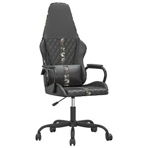 vidaXL Scaun de jocuri, negru și camuflaj, piele ecologică