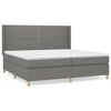 vidaXL Pat box spring cu saltea, gri &icirc;nchis, 200x200 cm, textil