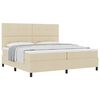 vidaXL Pat cu arcuri cu headboard Crem 200 x 200 cm țesătură
