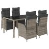 vidaXL Set mobilier de grădină cu perne, 5 piese, gri, poliratan