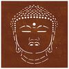 vidaXL Decor perete de grădină 55x55 cm design cap Buddha oțel Corten