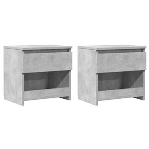 vidaXL Noptiere, 2 buc., gri beton, 40x30x39 cm, lemn prelucrat