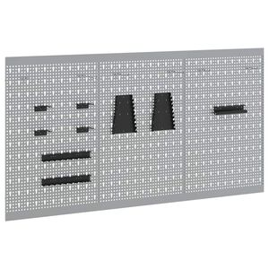 vidaXL Panou de Perete pentru Unelte 3 buc. Gri 150 x 1 x 80 cm