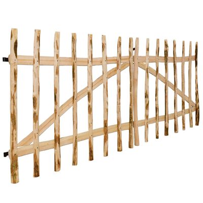 vidaXL Poartă dublă de gard, lemn de alun 300 x 120 cm
